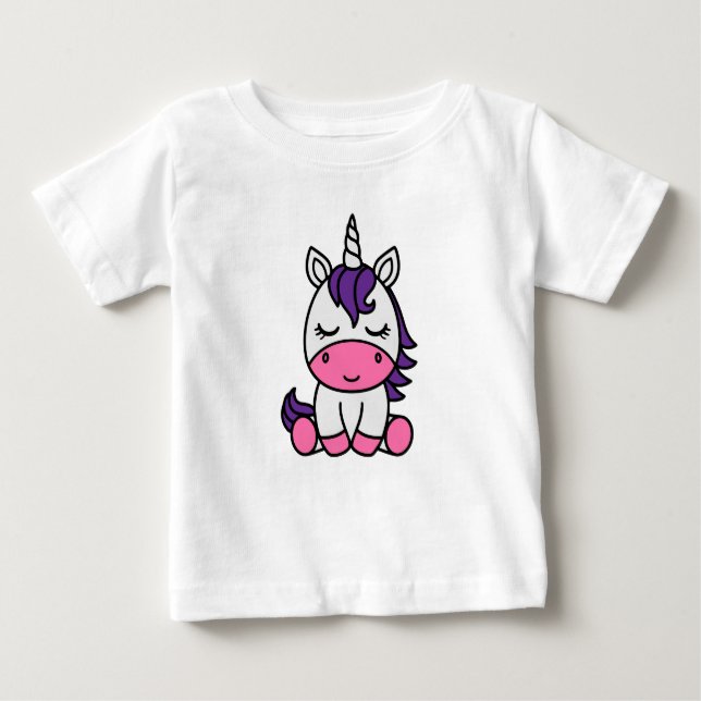 Camiseta De Bebé Niñas Unicornio Poni (Anverso)