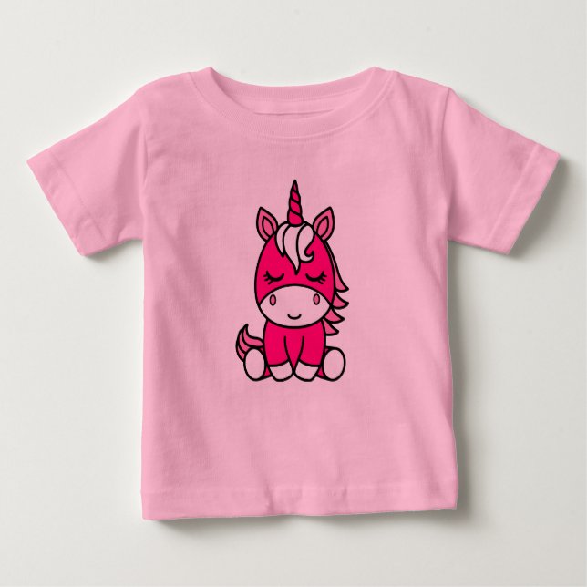 Camiseta De Bebé Niñas Unicornio Poni (Anverso)