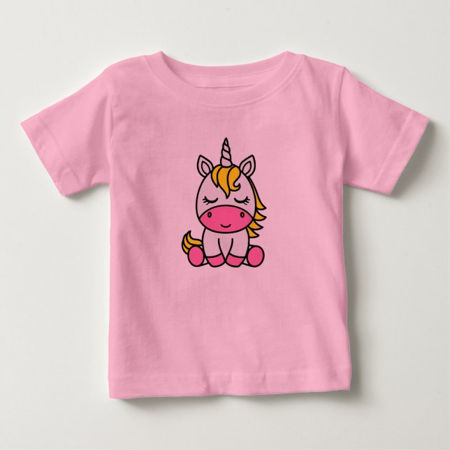 Camiseta De Bebé Niñas Unicornio Poni (Anverso)