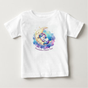 Camiseta De Bebé Niñez con unicornio en la luna