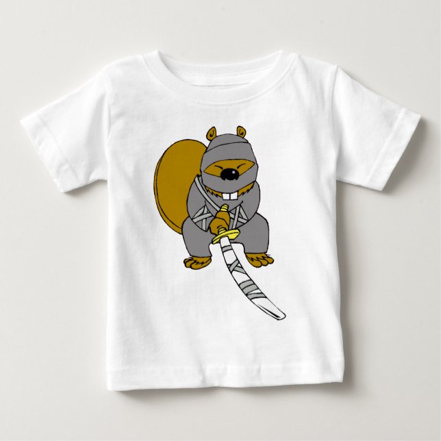 Camiseta De Bebé Ninja Beaver (Anverso)