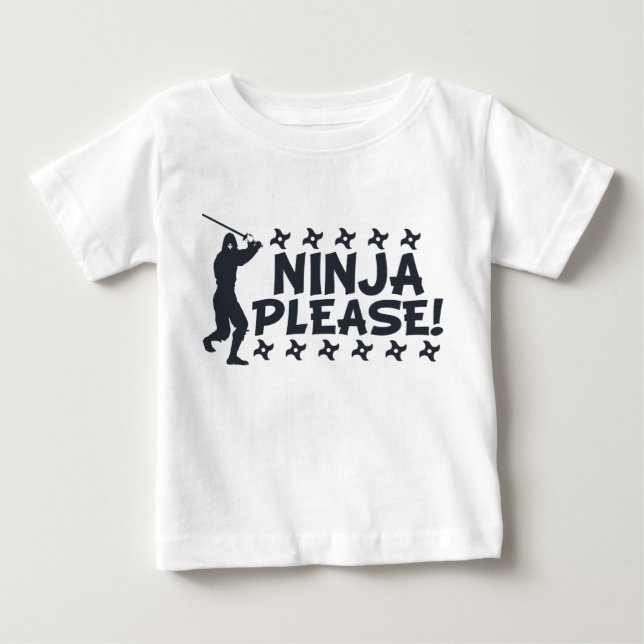 Camiseta De Bebé Ninja por favor (Anverso)