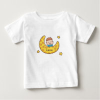 Niño Adorable en la Luna Baby Tee