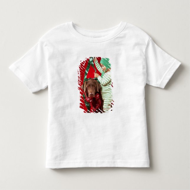 Camiseta De Bebé Niño adornando a un perro (Anverso)