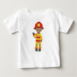 Camiseta De Bebé Niño afroamericano, bombero, bombero, casco