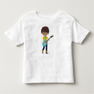 Camiseta De Bebé Niño afroamericano, chico de rock, guitarrista