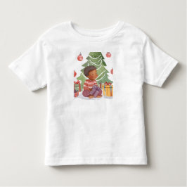 Camiseta De Bebé Niño afroamericano en navidades