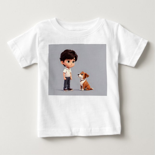 Camiseta De Bebé Niño con arte de perro (Anverso)
