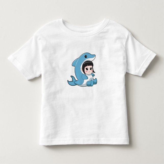 Camiseta De Bebé Niño con disfraz de delfín (Anverso)