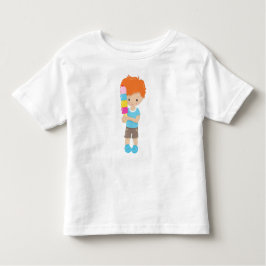 Camiseta De Bebé Niño Con Helado, Pelo Naranja, Helado