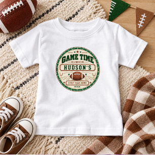 Camiseta De Bebé Niño cumpleaños 1er año Fútbol Verde Vintage Prime