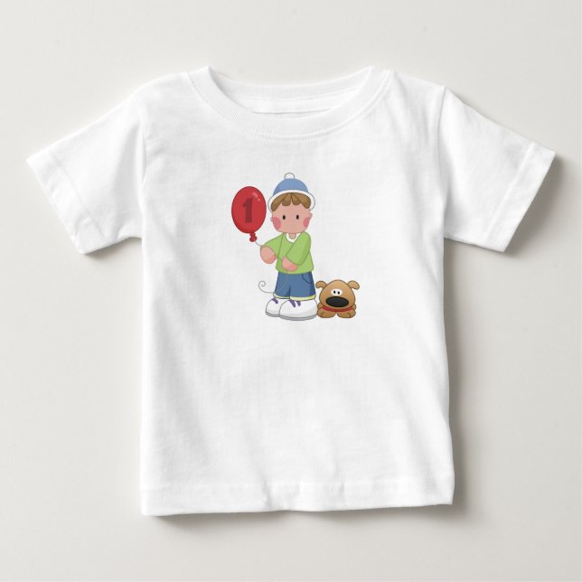 Camiseta De Bebé Niño de 1 año y su perro (Anverso)