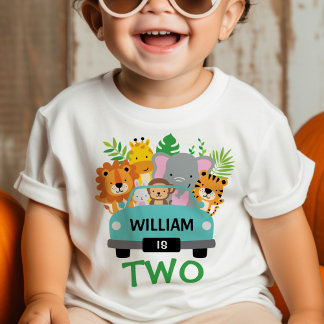 Camiseta De Bebé Niño de 2º cumpleaños "Wild Jungle Animals" person