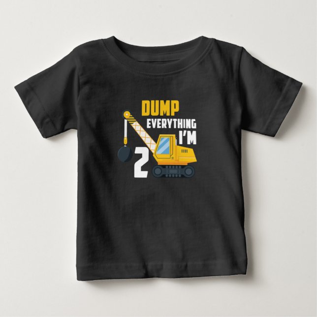 Camiseta De Bebé Niño de 2 años regalo de Toddler Construction Truc (Anverso)