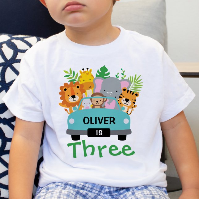 Camiseta De Bebé Niño de animales salvajes de la jungla 3 cumpleaño (Subido por el creador)