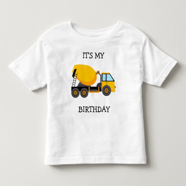 Camiseta De Bebé Niño de cemento amarillo es mi cumpleaños (Anverso)
