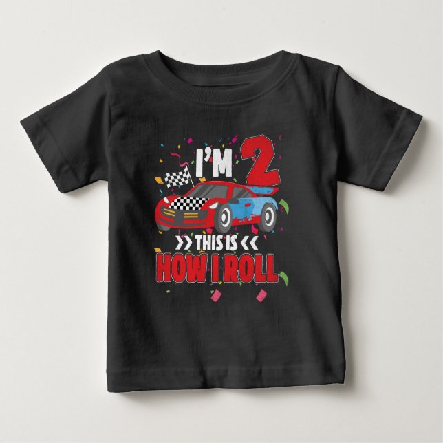 Camiseta De Bebé Niño de cumpleaños 2 niño de dos carreras (Anverso)