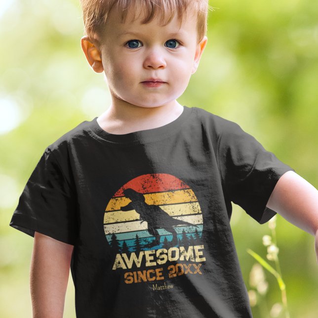 Camiseta De Bebé Niño de cumpleaños de dinosaurio increíble desde e (Subido por el creador)