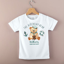 Camiseta De Bebé Niño de cumpleaños fiesta de osito de peluche náut