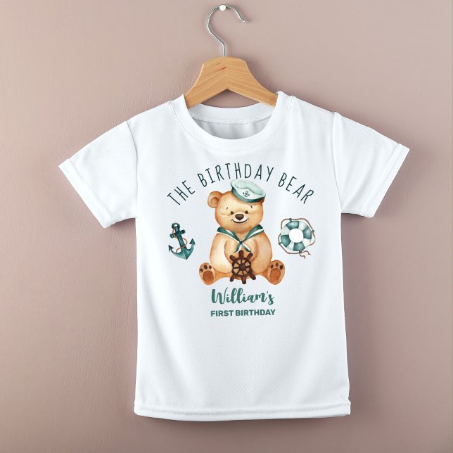 Camiseta De Bebé Niño de cumpleaños fiesta de osito de peluche náut (Subido por el creador)