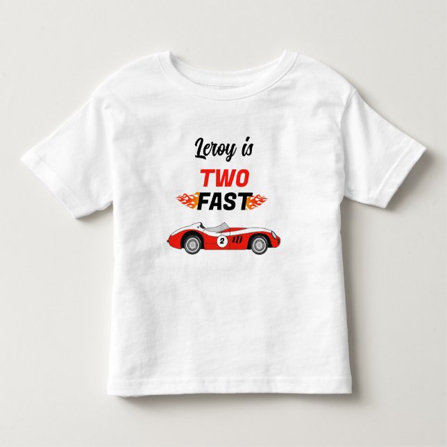 Camiseta De Bebé Niño de Dos Años de Edad Cumpleaños Dos Autos de C (Anverso)