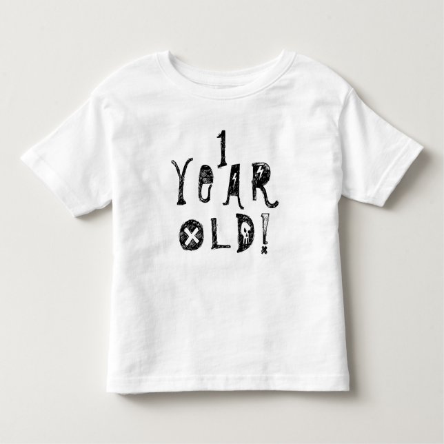 Camiseta De Bebé Niño de un año de edad lindo bebé cráneo rock bab (Anverso)