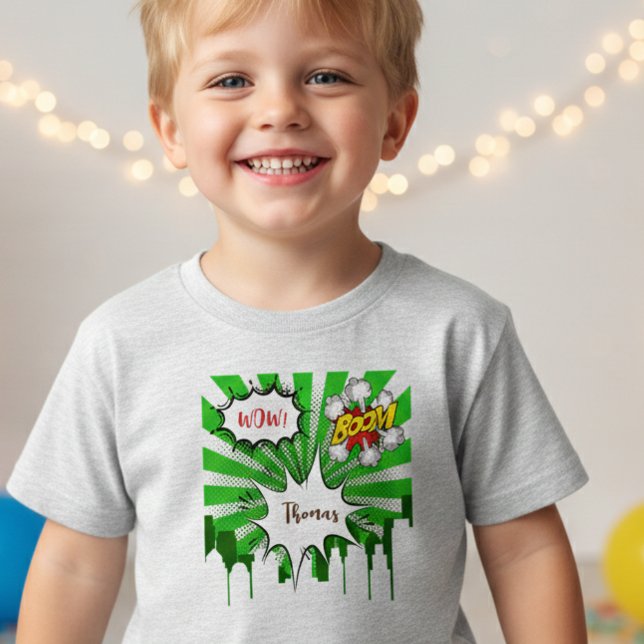 Camiseta De Bebé Niño del arte pop de humor verde (Subido por el creador)