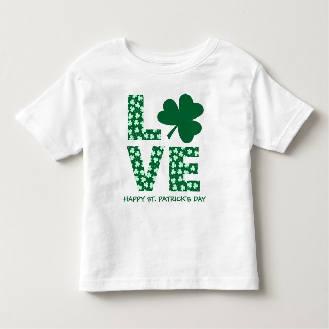 Camiseta De Bebé  Niño divertido amor trébol día de San Patricio    (Anverso)