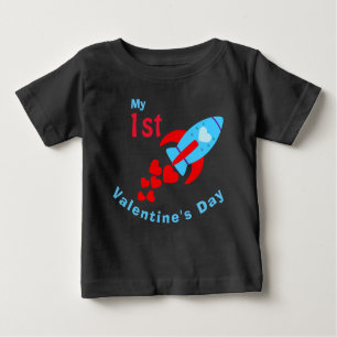 Camiseta De Bebé Niño El día de San Valentín Cute Heart Rocket