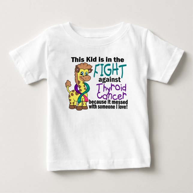 Camiseta De Bebé Niño en la lucha contra cáncer de tiroides (Anverso)