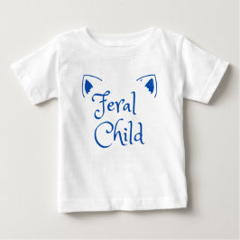 Camiseta De Bebé Niño Feral - Niño loco en azul