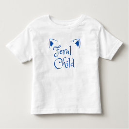 Camiseta De Bebé Niño Feral - Niño loco en azul