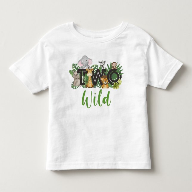 Camiseta De Bebé Niño Fiesta de safari salvaje de segundo cumpleaño (Anverso)