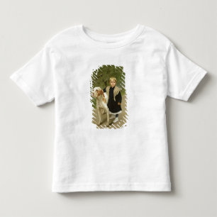 Camiseta De Bebé Niño joven y un perro grande (aceite en lona)