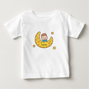 Camiseta De Bebé Niño lindo en el té de la luna