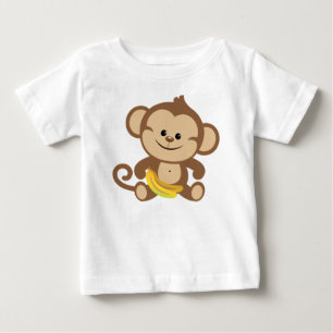Camiseta De Bebé Niño Mono Con Banana