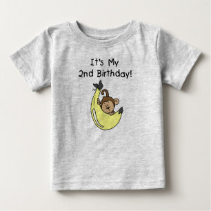 Camiseta De Bebé Niño Mono en Banana Segundo Cumpleaños