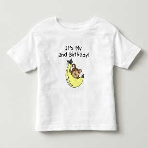 Camiseta De Bebé Niño Mono en Banana Segundo Cumpleaños