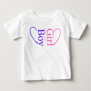 Camiseta De Bebé Niño Niña Corazón Bebé   Revelación de Género Geme