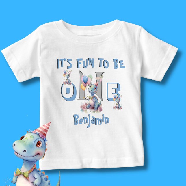 Camiseta De Bebé Niño Nombra un dinosaurio lindo (Subido por el creador)