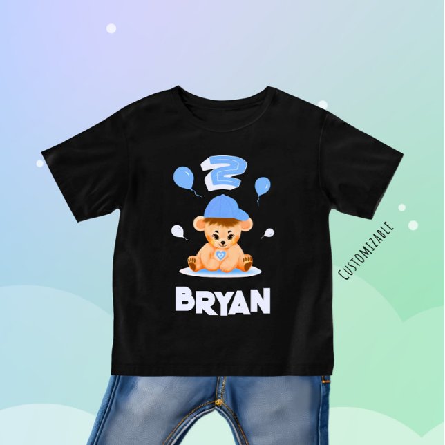 Camiseta De Bebé Niño oso pequeño con globos (Subido por el creador)
