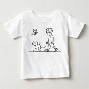 Camiseta De Bebé Niño paseando a su cachorro