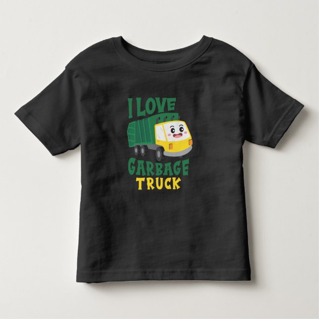 Camiseta De Bebé Niño pequeño amante de Guay Garbage Truck (Anverso)