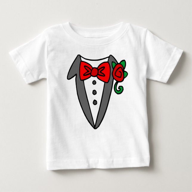 Camiseta de bebé/niño pequeño de Tuxedo (Anverso)
