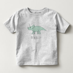 Camiseta De Bebé Niño pequeño Doodle Triceratops Dinosaurio con nom