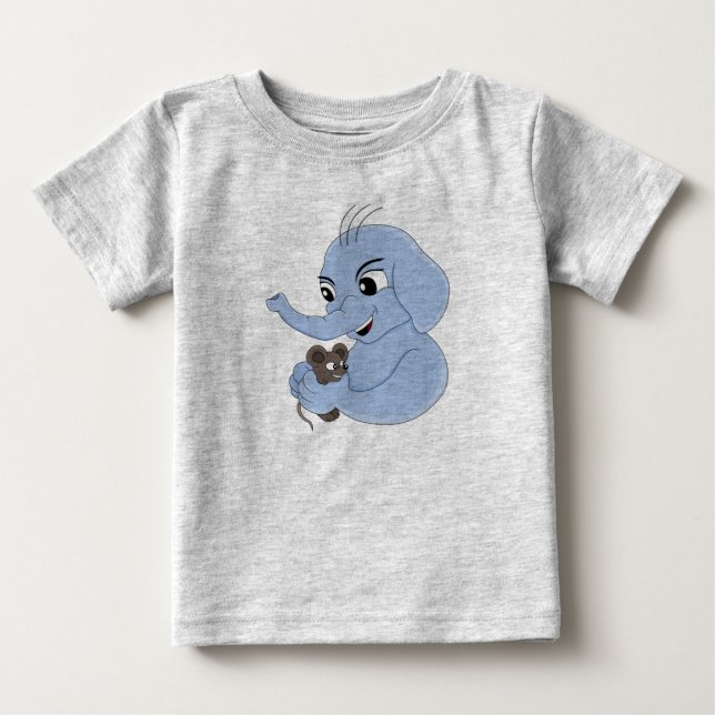 Camiseta De Bebé Niño personalizado de elefante lindo T-Shirt (Anverso)