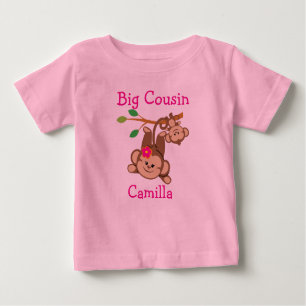 Camiseta De Bebé Niño personalizado, mono Chica gran primo