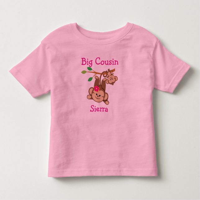 Camiseta De Bebé Niño personalizado, mono Chica Gran primo (Anverso)