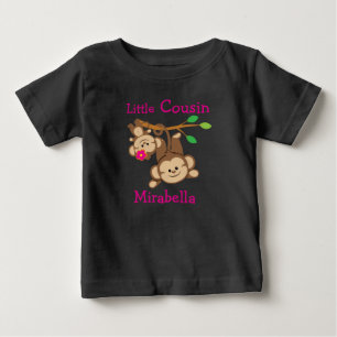 Camiseta De Bebé Niño personalizado, mono Chica pequeño primo