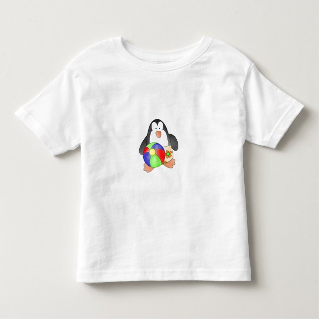 Camiseta De Bebé Niño Pingüino en la playa (Anverso)